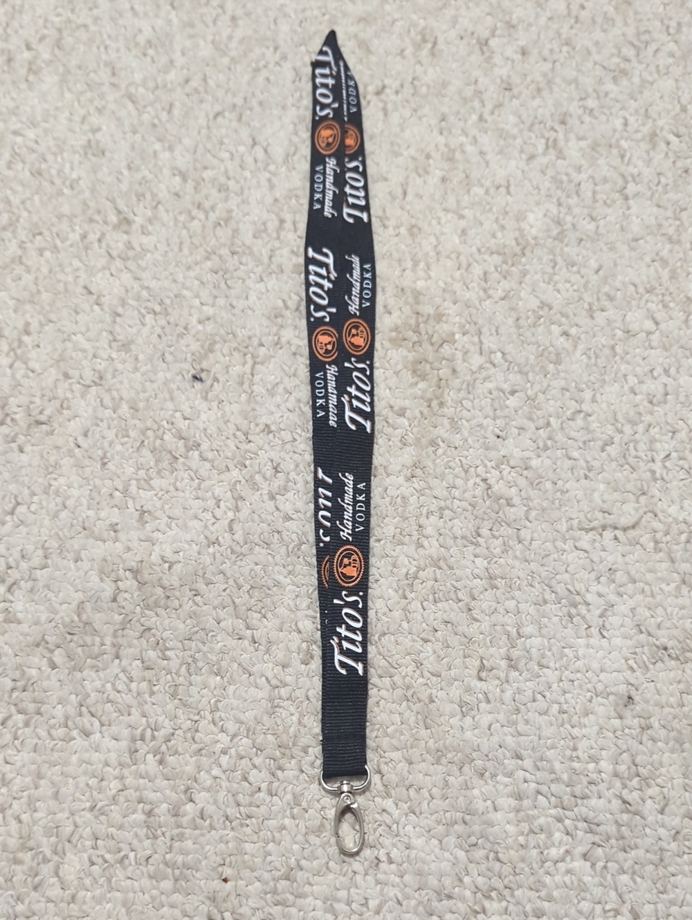 Tito's Black Branded Lanyard with Clip